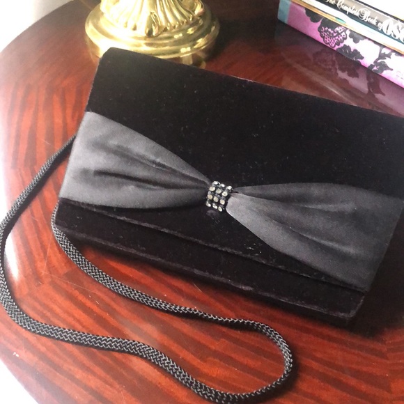 Nordstrom Bags Nordstroms Black Velvet Bow Evening Bag Poshmark